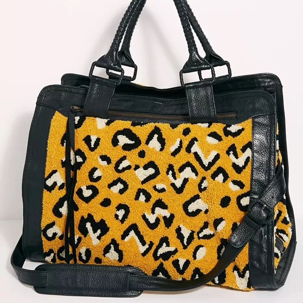Free People Cleobella NWT GORGEOUS Soho Leopard Travel Bag